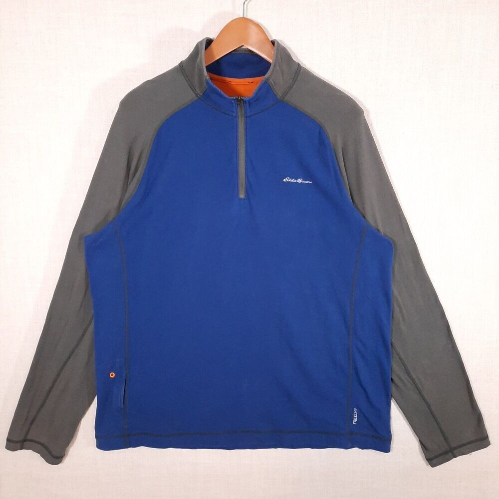 Eddie Bauer Men's FreeDry Athletic Track Shirt Size XL Quarter Zip Colorblock